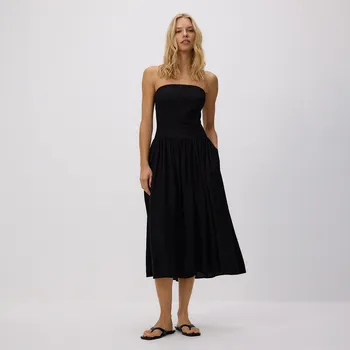 Dámské šaty Reserved - Šaty s jednoduchým výstřihem - černý - XV459-99X - XV459-99X-M