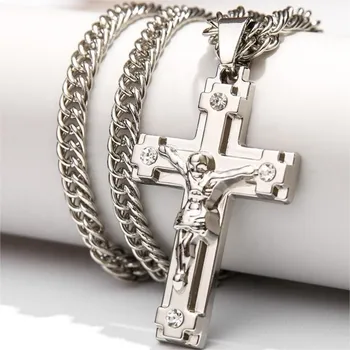 Náhrdelník IZMAEL Řetízek s Křížem CR 38721 Stříbrná/60cm KP38721