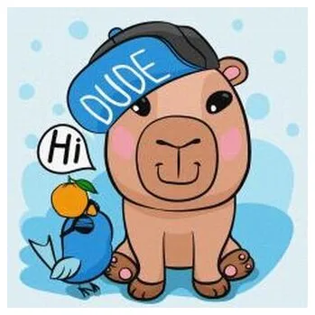 Set školních potřeb Malowanie po numerach - Kapibara w czapce Kids