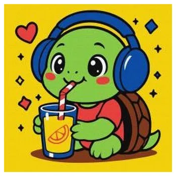 Set školních potřeb Malowanie po numerach - Żółwik pije lemoniadę