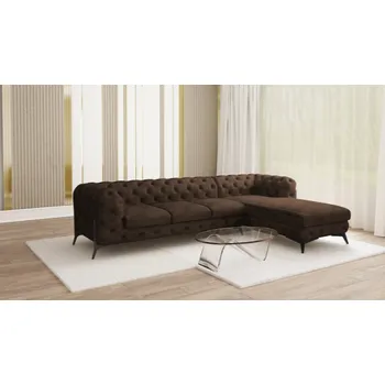 Sedací souprava Luxusní sedací souprava CHELSEA BIS L 323x200 Barva: hnědá, Nožičky: Matně černé