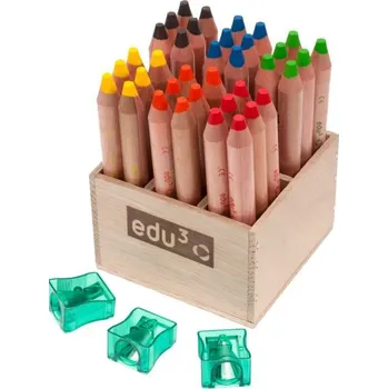 Pastelka EDU3 Extra měkké Jumbo pastelky ve dřevě, kulaté, tuha 8 mm, H36, 36 ks