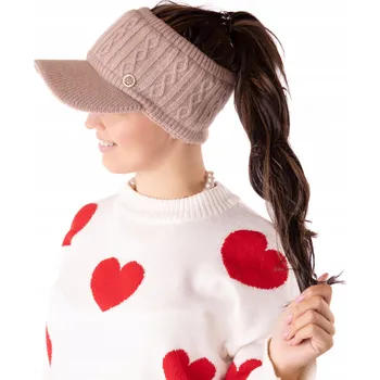 Čepice Little Angel zimní čepice s kšiltem růžová, univerzální velikost