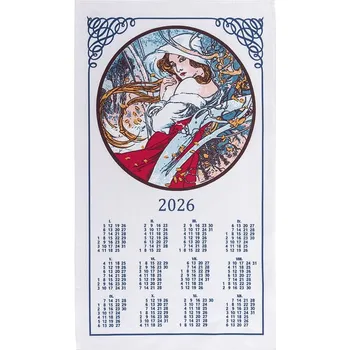 Utěrka decoDoma Textilní kalendář Panna 2026 42 x 70 cm