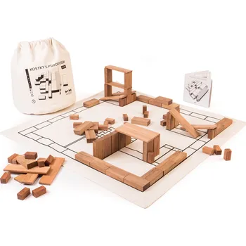 Díl pro stavebnice DIDAWOOD DWOOD Dřevěná stavebnice s podložkou 76 dílů + dárek