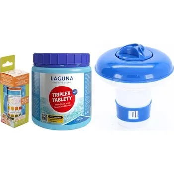 Bazénová chemie VI Základní set na chlorové ošetření vody pro bazeny do 10m3 (MINI Triplex tablety, tester, plovák malý)