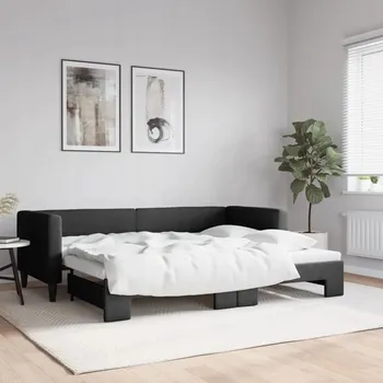 Postel Čalouněná jednolůžková postel VidaXL 80x200 cm černá