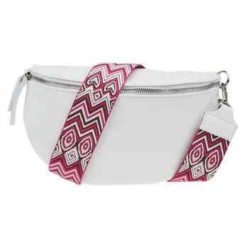 NovaKabelka.cz Kožená italská crossbody kabelka Reni Grande Bianca s přídavným popruhem X