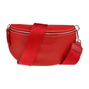 Kabelka NovaKabelka.cz Kožená italská crossbody kabelka Reni Grande Rossa s přídavným popruhem IV