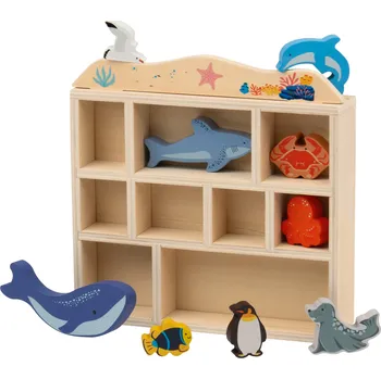 Dřevěná hračka lupilu® Dřevěný box se zvířátky (mořský svět)