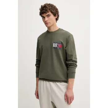 Dámská mikina Bavlněná mikina Tommy Jeans DM0DM22093 zelená 97X, vel. M