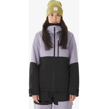 WEDZE Dámská prodyšná a hřejivá lyžařská a snowboardová bunda 500 AM 2XL FIALOVÁ|ČERNÁ