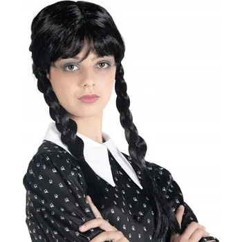 Karnevalová paruka Ciao Srl paruka dlouhé černé vlasy s copánky