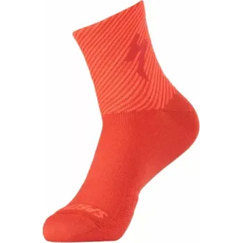 Pánské ponožky Ponožky Specialized SOFT AIR MID LOGO SOCK FLORED/RKTRED STRIPE , velikost M