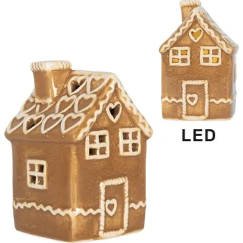 Vánoční dekorace Perníková LED chaloupka Gingerbread Cott - 7*7*11cm