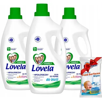 Prací gel LOVELA Family Prací Prostředek na Barevné a Bílé Prádlo 1,85 l x3 +