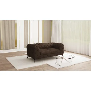 Sedací souprava Luxusní pohovka CHELSEA S2 Barva: hnědá, Nožičky: Matně černé