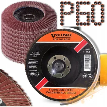 Brusný kotouč Lamelový brusný kotouč 125 mm, zrnitost P60, pro broušení dřeva a kovu, 10 ks