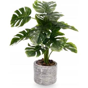 umělá květina UMĚLÁ MONSTERA ZELENÁ V KVĚTINÁČI, ZELENÉ POKOJOVÉ ROSTLINY 37 cm
