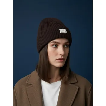 Oblečení a móda Sinsay - Čepice z žebrovaného úpletu - tmavě hnědá - 735FG-89X - 735FG-89X-ONE