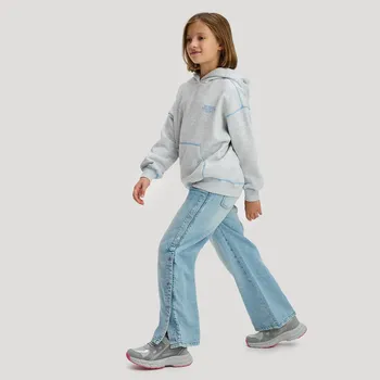 Dětská móda Reserved - Mikina oversize s výšivkou - světle šedá - 251FA-09M - 251FA-09M-U15