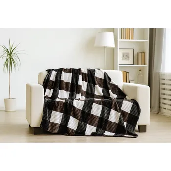 deka Mikroplyšová deka 150 x 220 cm Diamond tm.hnědá