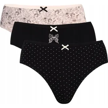 Dámské spodní prádlo LAMA Dámské bavlněné Kalhotky, sada kalhotek střihu bikini L-122BI 60, 3 kusy, velikost M