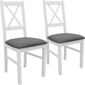 Jídelní židle Sada 2x dřevěná židle NIL10 Bílá/Grafitová