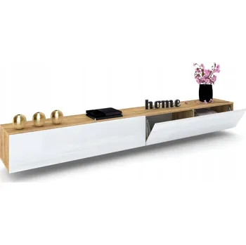 Komoda Závěsná TV skříňka, komoda, vitrína SIMPLY DUO Craft bílá lesklá 200