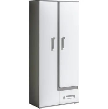 Šatní skříň Slevadoma Šatní policová skříň do dětského pokoje SOLETTA 3 | antracit / bílá