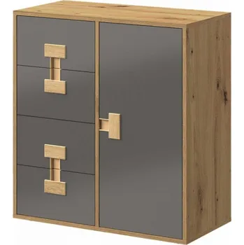 Komoda Slevadoma Komoda CRESTON 7 do dětského pokoje | dub artisan / šedý lesk