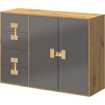 Komoda Slevadoma Komoda CRESTON 8 do dětského pokoje | dub artisan / šedý lesk