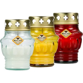 Smuteční dekorace Lampička hřbitovní PROUŽKY skleněná 60g d8x10cm