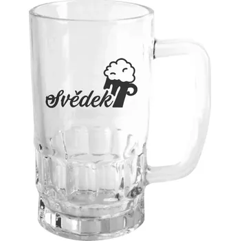 Sklenice Půllitr skleněný Svědek s pivem