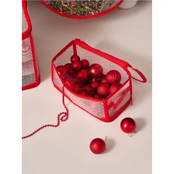 Vánoční dekorace Sinsay - Sada vánočních koulí a ozdob s hvězdou na špičku stromku, 50 ks - červená - 417GL-33X - 417GL-33X-ONE