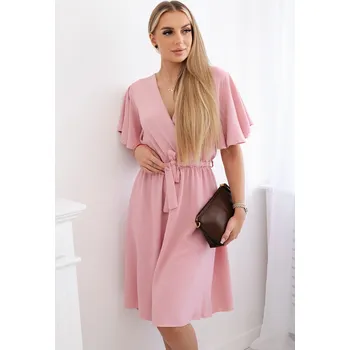 Dámské šaty Kesi Šaty Žofi s vrstveným výstřihem - výprodej Barva: Růžová, Velikost: UNI