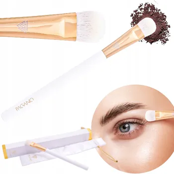 Kosmetický štětec ŠTĚTEC NA ROZMAZÁVÁNÍ OČNÍCH STÍNŮ ŠIROKÝ ZKOSENÝ PŘÍRODNÍ ŠTĚTINY MĚKKÝ