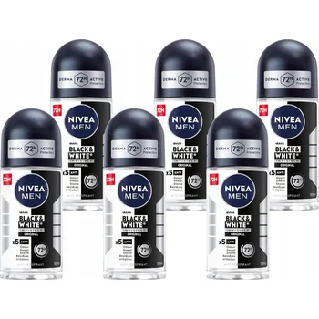 Nivea Men Black White antiperspirant pánský kuličkový deodorant pod paže 50 ml x 6