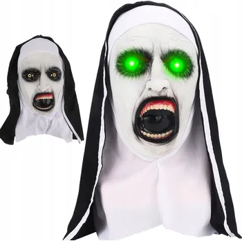 Karnevalová maska Maska na obličej MASKA HOROR KOSTIUM NA GŁOWĘ latexová jeptiška zelená
