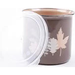 Metalac Lístky (šedé), smaltovaná dóza s plastovým víčkem 12 cm, 1,3 l