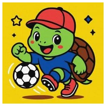 Set školních potřeb Malowanie po numerach - Żółwik gra w piłkę nożną