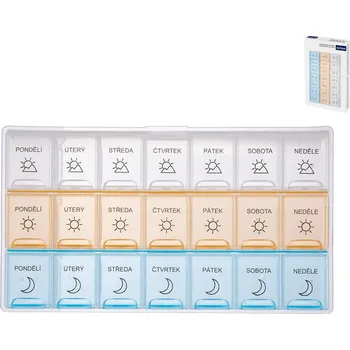 Úložný box Organizér UH na léky týdenní 3 sekce CZ