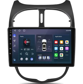 Autorádio Ossuret Autorádio Peugeot 206 od 1998, CarPlay, Android, GPS, WiFi, DSP, DAB, Bluetooth