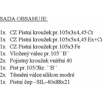 Válec motoru ZETRA Kompletní vložený válec 105/3kr.BUŘ III EURO I,1003,1203,1303,1403, | 13.000.992.1 | AGROAD