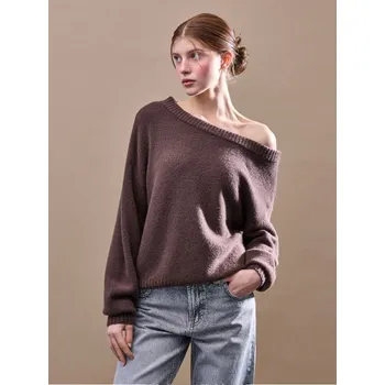 Dámský svetr Volný svetr - S - House - tmavě hnědá - 156GH-89X