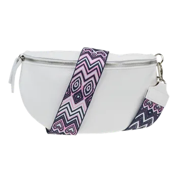 NovaKabelka.cz Kožená italská crossbody kabelka Reni Grande Bianca s přídavným popruhem IX