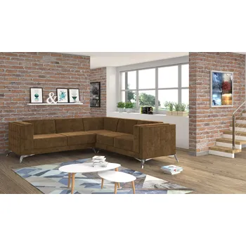 Sedací souprava Rohová sedací souprava GUSTO L 263x263 Barva: hnědá