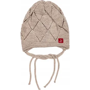 Čepice Čepice jarní, podzimní, kukla 100% merino vlna béžová 40/42