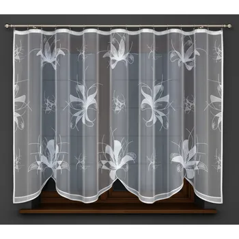 Záclona Dekorační žakárová záclona s řasící páskou PAULINA 145 bílá 300x145 cm MyBestHome