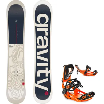 Snowboard Gravity snowboards Snowboard komplet Gravity Cosa 25/26 + vázání RAVEN Fastec FT360 Orange Velikost: 158W cm, Velikost vázání: XL